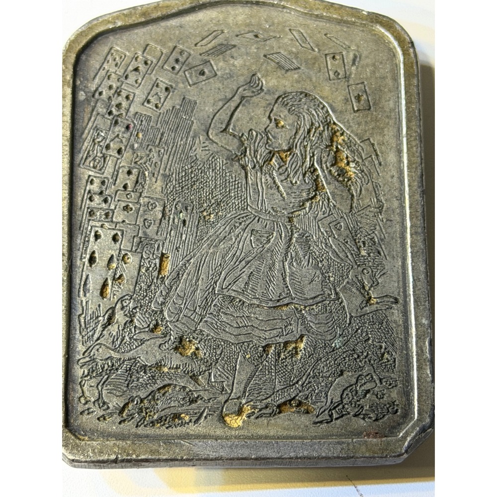 Vintage 1974 Bergamot Brass Works Alice in Wonderland F-72 Belt Buckle Brass